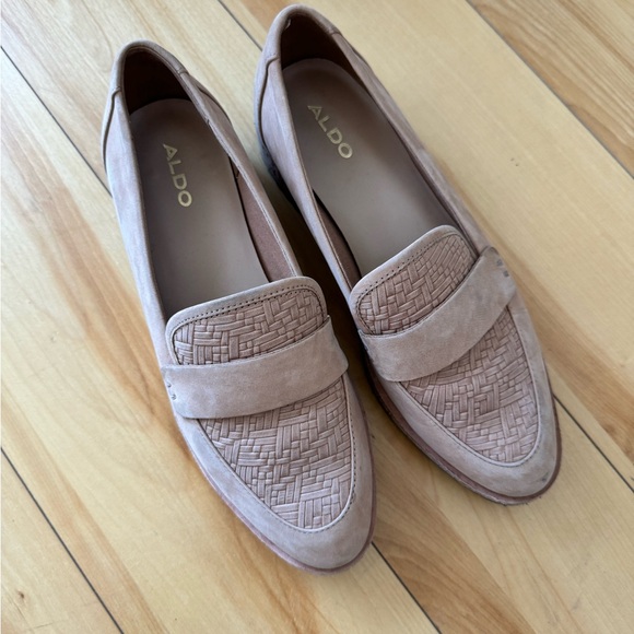 Aldo Summer Loafer Beige Leather Cork Bottom size 7 - Picture 1 of 3